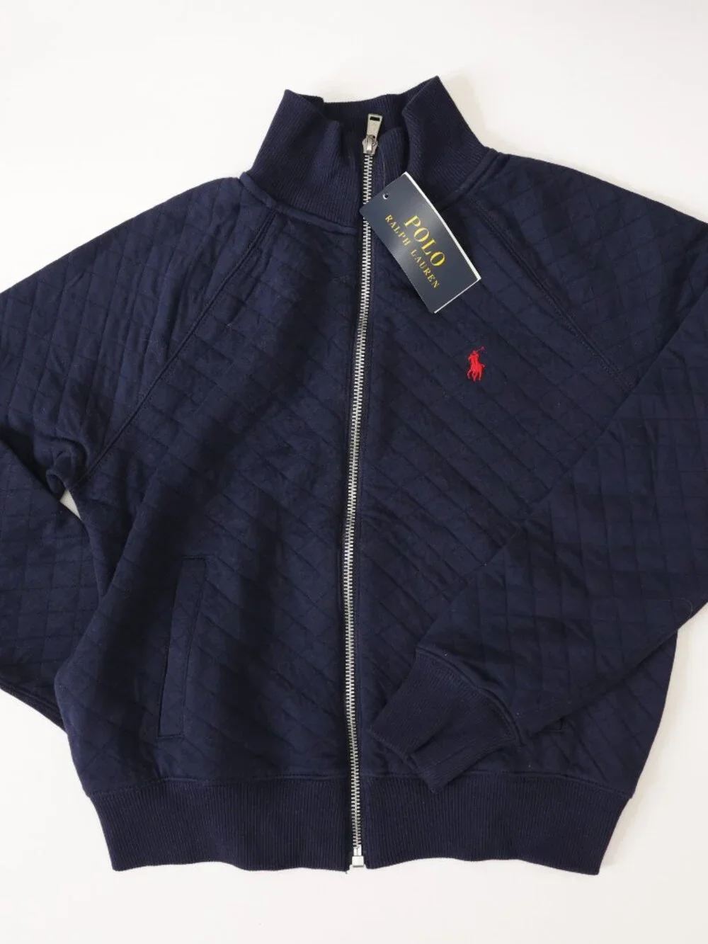 Ralph Lauren Polo Zip Up Sweater Navy Child's 12-14 NWT